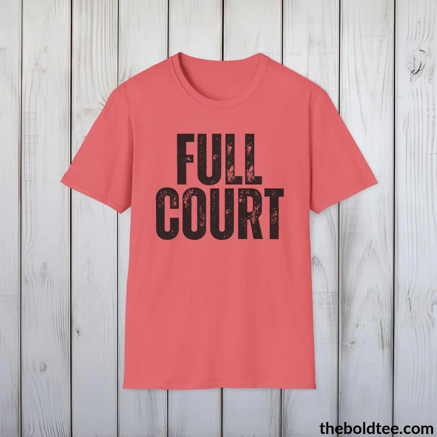 FUL LCOURT Basketball Tee - Sustainable & Soft Cotton Crewneck Unisex T-Shirt - 9 Bold Colors