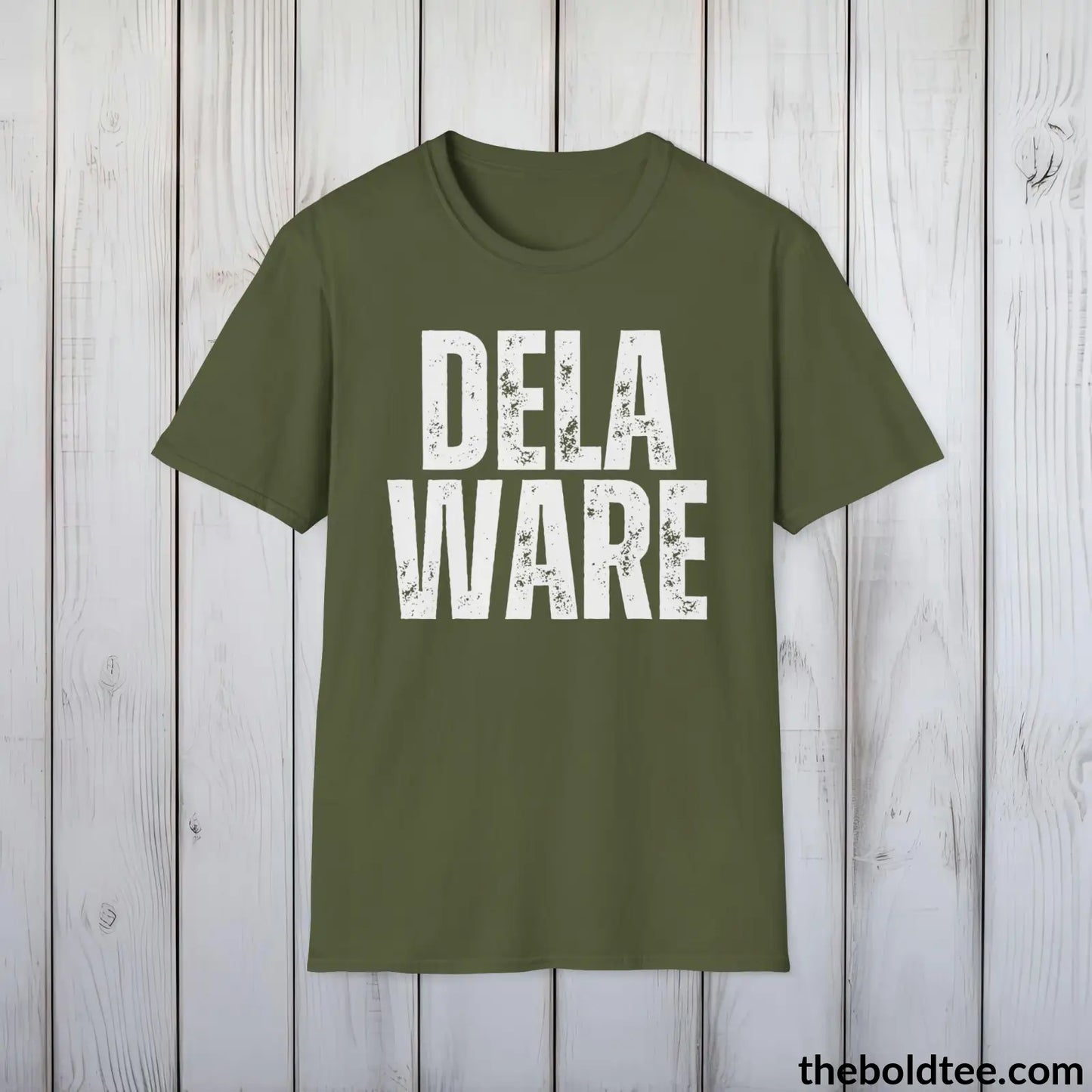 DELAWARE Tee - Casual, Sustainable & Soft Cotton Crewneck Unisex T-Shirt - 9 Bold Colors