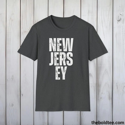 T-Shirt Dark Heather / S NEW JERSEY Tee - Casual, Sustainable & Soft Cotton Crewneck Unisex T-Shirt - 9 Bold Colors