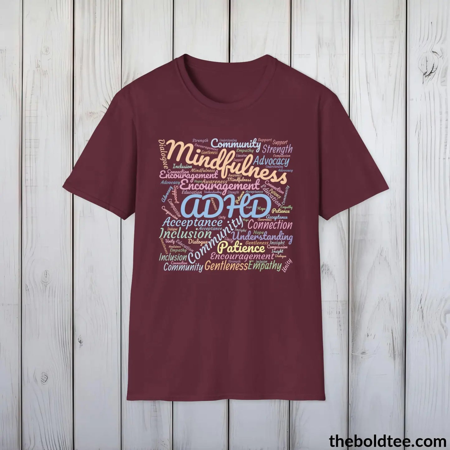 ADHD Awareness & Support T-Shirt - Acceptance and Understanding Unisex Tee - Mindful ADHD Community Support Tee Gift - 8 Trendy Colors