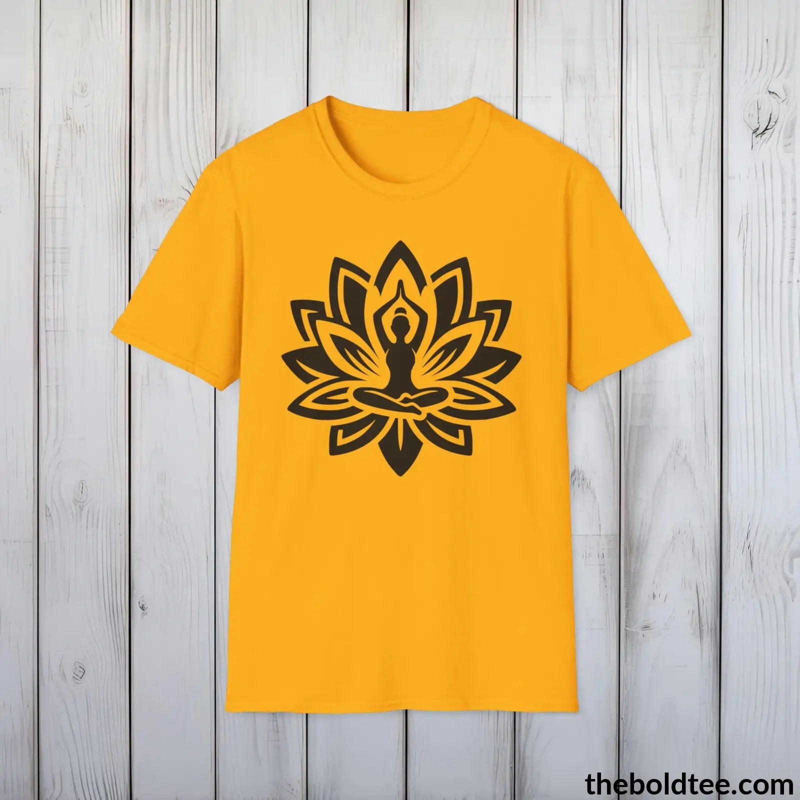 T-Shirt Gold / S Peaceful Yoga Tee - Sustainable & Soft Cotton Crewneck Unisex T-Shirt - 8 Serene Colors