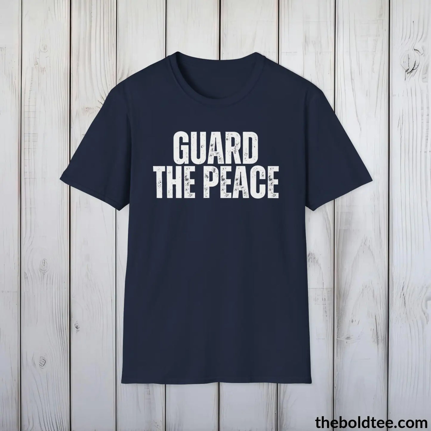 GUARD THE PEACE Military Tee - Strong & Versatile Cotton Crewneck T-Shirt - 9 Bold Colors