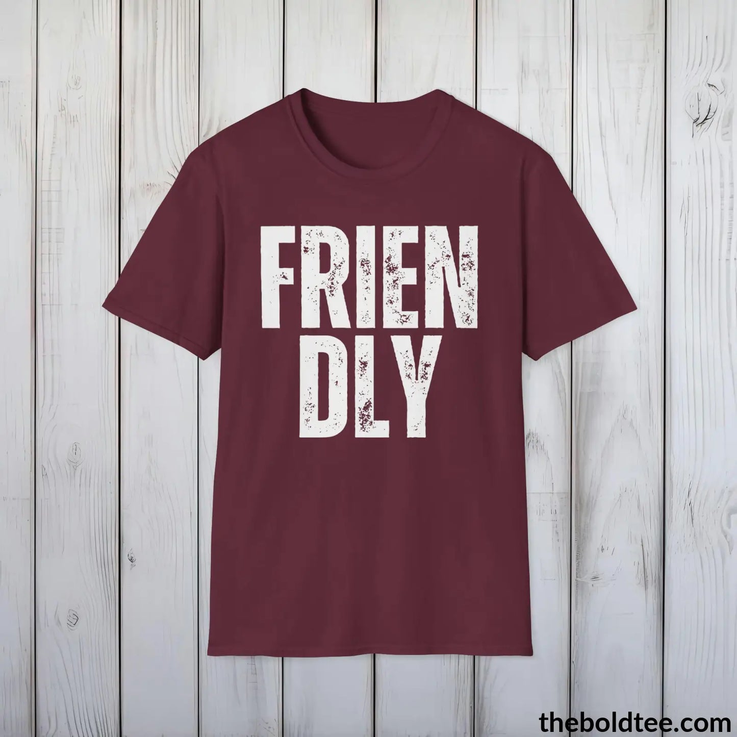 FRIENDLY Tee - Casual, Sustainable & Soft Cotton Crewneck Unisex T-Shirt - 9 Bold Colors