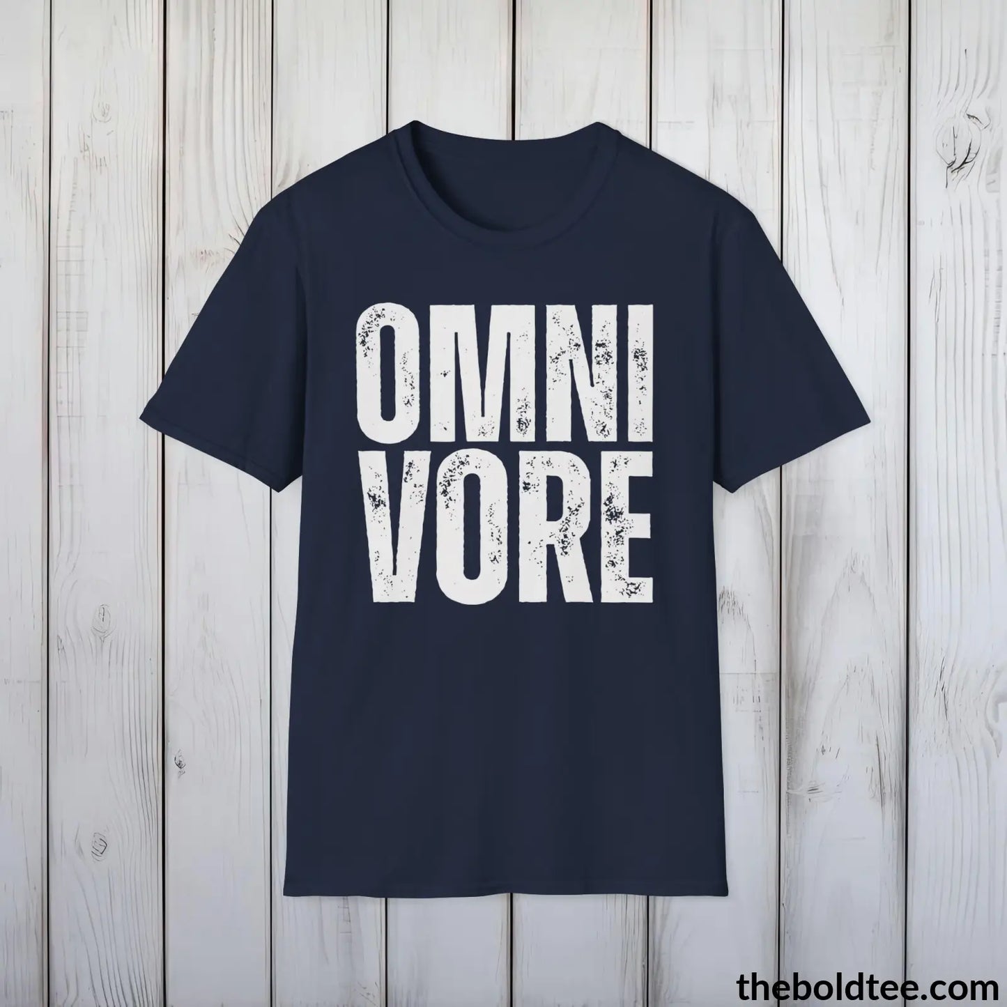 Bold Omnivore Tee - Casual Soft, Sustainable Cotton Crewneck T-Shirt - 9 Colors