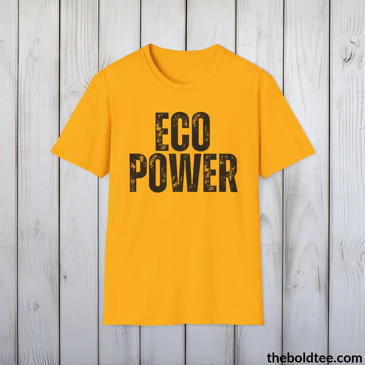 ECO POWER Tee - Casual, Sustainable & Soft Cotton Crewneck Unisex T-Shirt - 9 Bold Colors