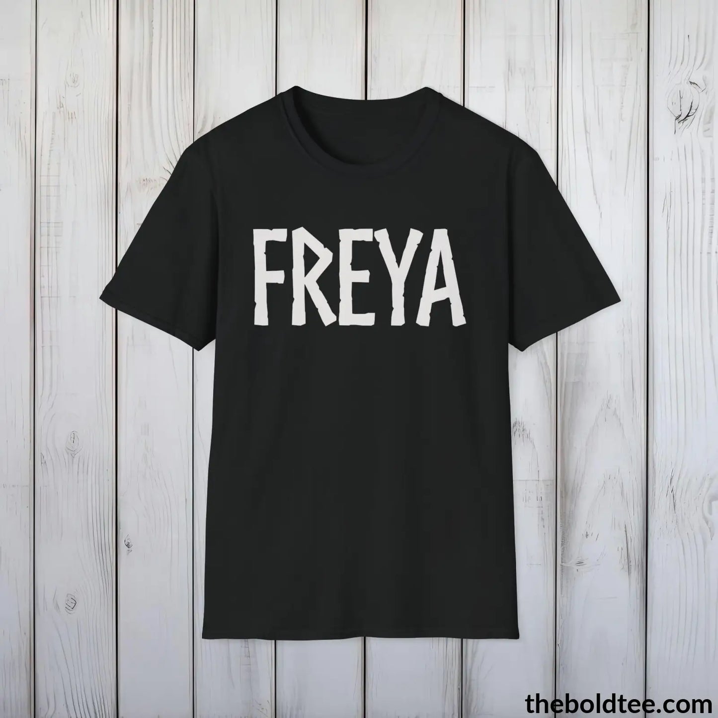 FREYA Tee - Bold Viking Mythology Cotton T-Shirt - 9 Epic Dark Colors Available