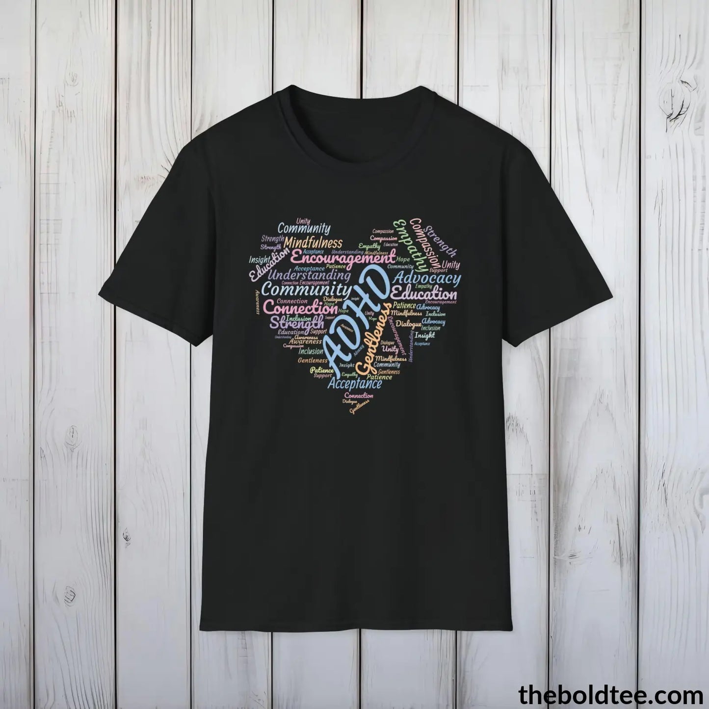 ADHD Awareness & Support T-Shirt - Acceptance and Understanding Unisex Tee - Mindful ADHD Community Support Tee Gift - 8 Trendy Colors