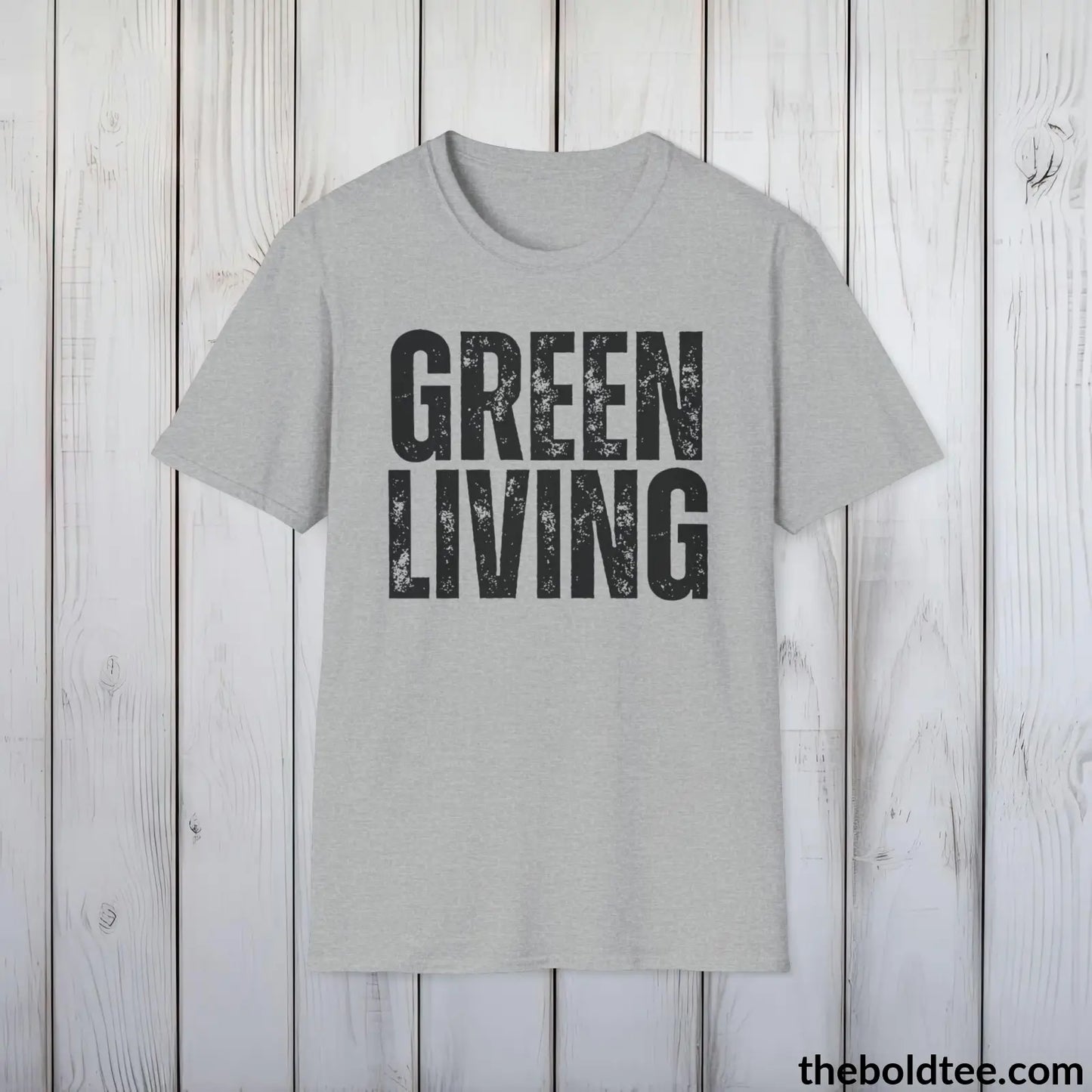 GREEN LIVING Tee - Casual, Sustainable & Soft Cotton Crewneck Unisex T-Shirt - 9 Bold Colors