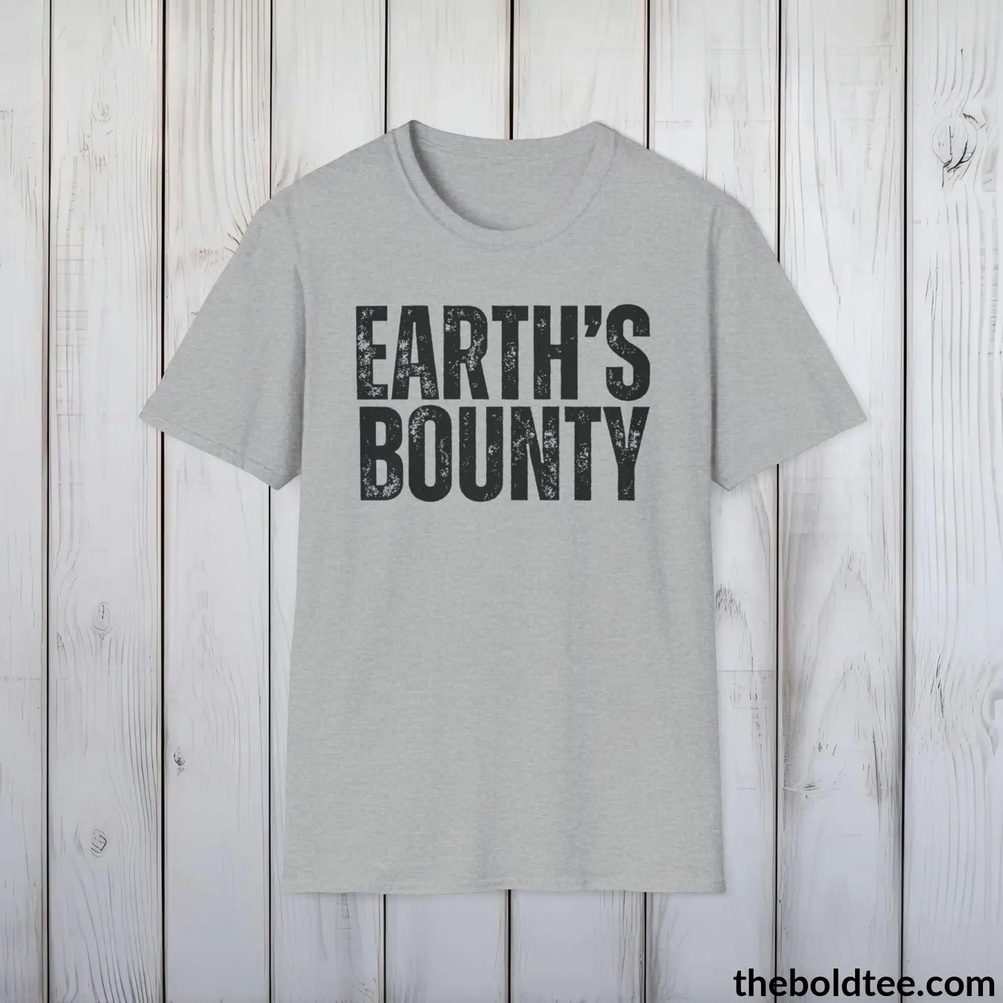 EARTH'S BOUNTY Gardening Tee - Soft & Strong Cotton Crewneck Unisex T-Shirt - 8 Trendy Colors