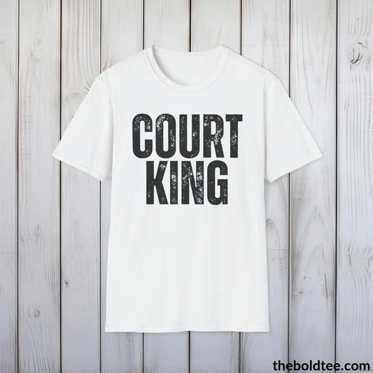 COURT KING Basketball Tee - Sustainable & Soft Cotton Crewneck Unisex T-Shirt - 9 Bold Colors