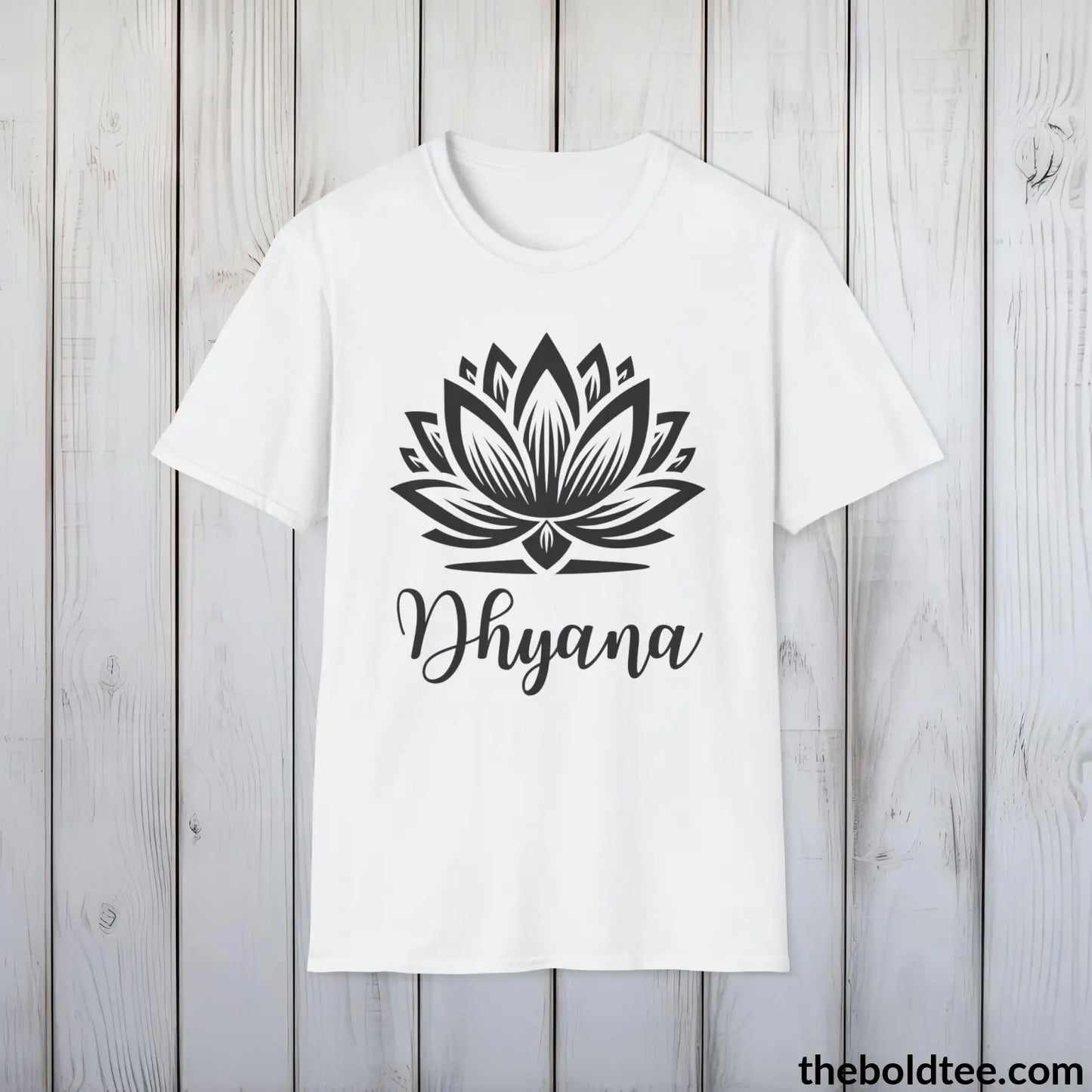 Dhyana Yoga Tee - Sustainable & Soft Cotton Crewneck Unisex T-Shirt - 9 Bold Colors