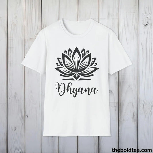 Dhyana Yoga Tee - Sustainable & Soft Cotton Crewneck Unisex T-Shirt - 9 Bold Colors
