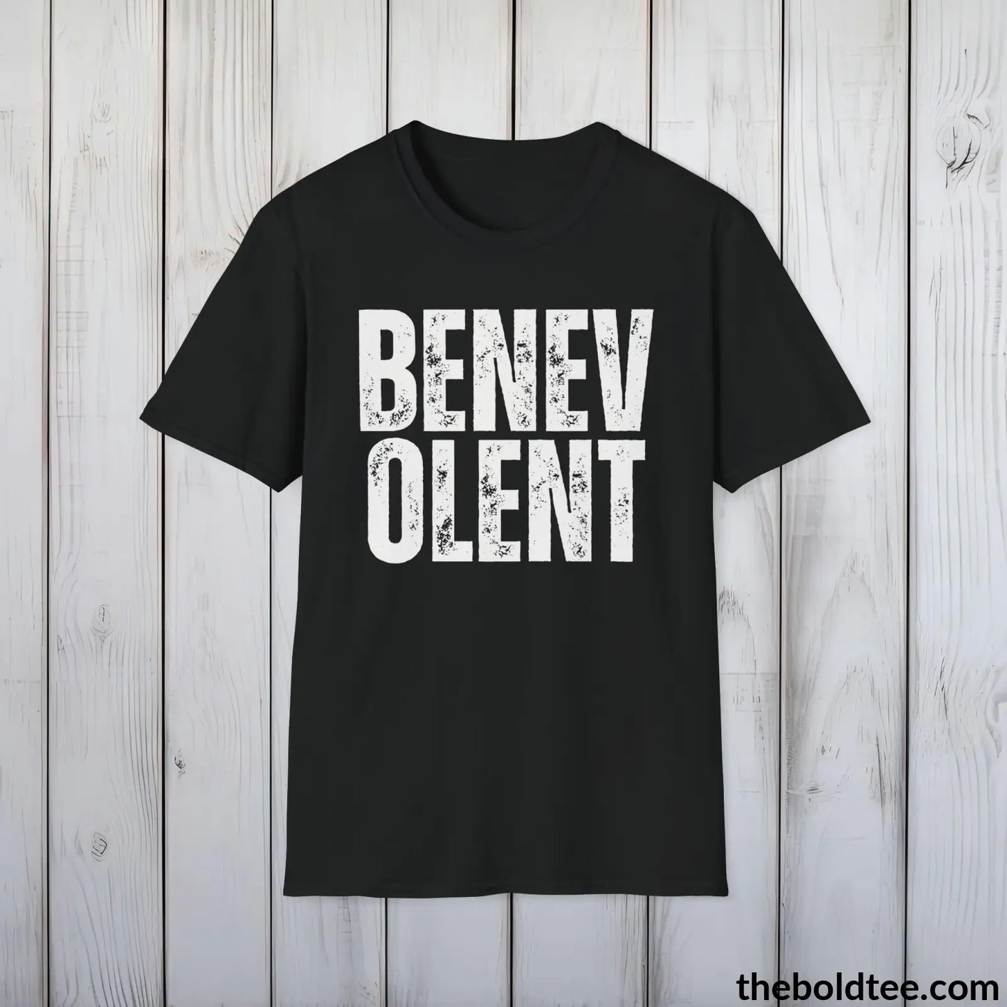 BENEVOLENT Tee - Casual, Sustainable & Soft Cotton Crewneck Unisex T-Shirt - 9 Bold Colors