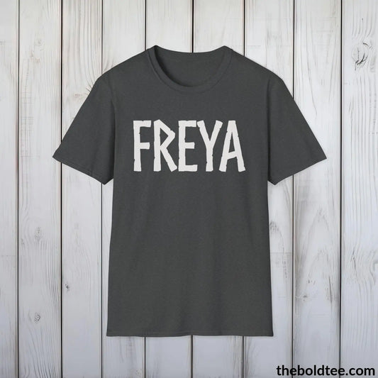 FREYA Tee - Bold Viking Mythology Cotton T-Shirt - 9 Epic Dark Colors Available