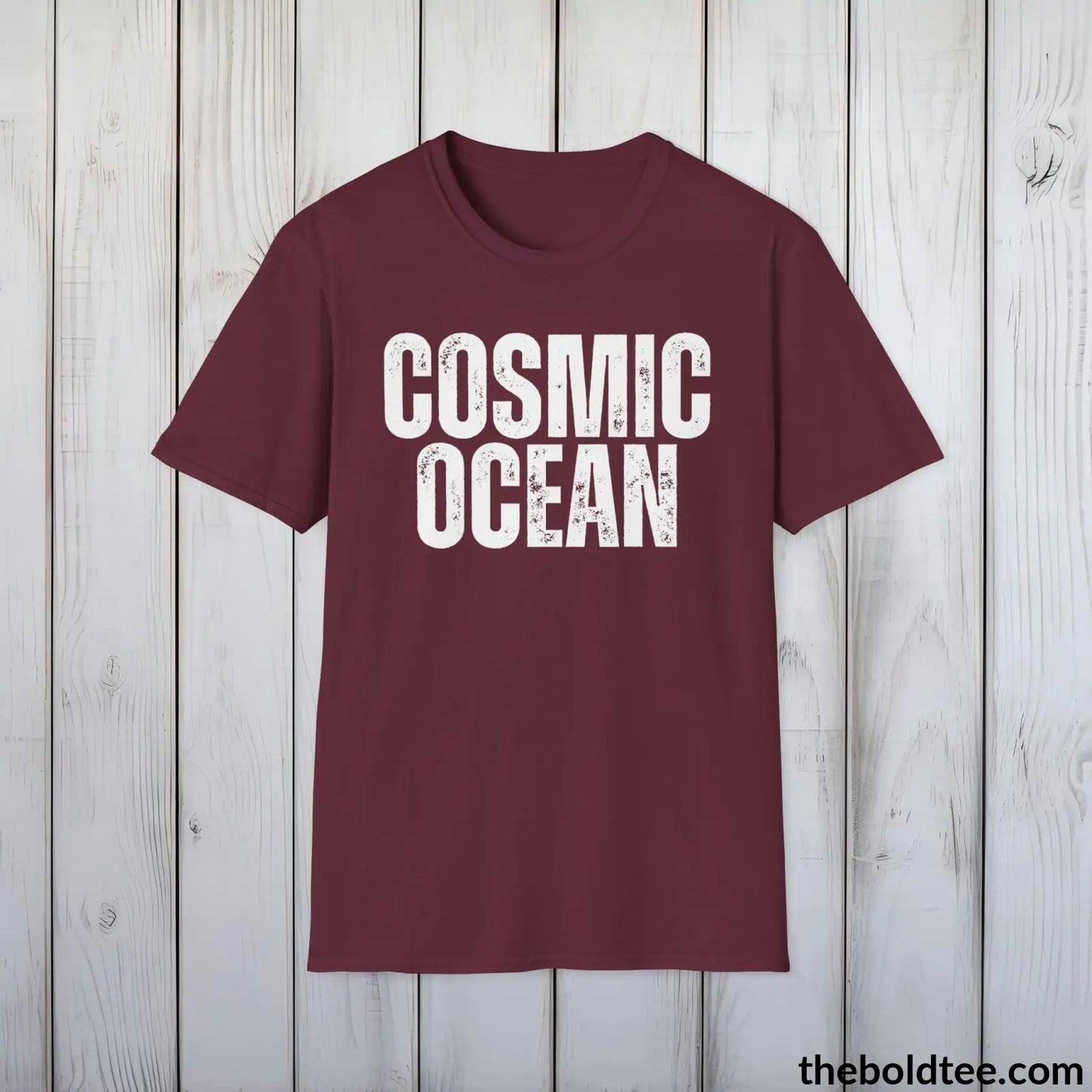 COSMIC OCEAN Space Tee - Casual, Sustainable & Soft Cotton Crewneck Unisex T-Shirt - 9 Bold Colors