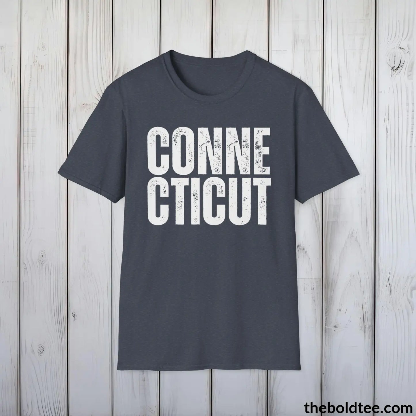 CONNECTICUT Tee - Casual, Sustainable & Soft Cotton Crewneck Unisex T-Shirt - 9 Bold Colors