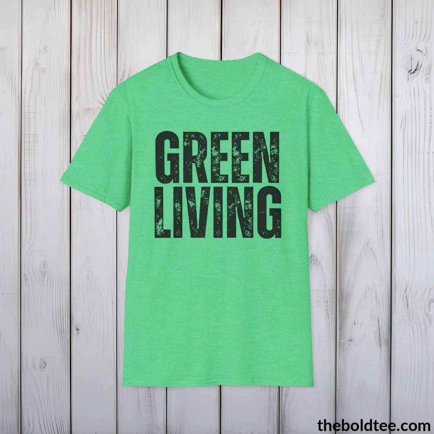 GREEN LIVING Tee - Casual, Sustainable & Soft Cotton Crewneck Unisex T-Shirt - 9 Bold Colors