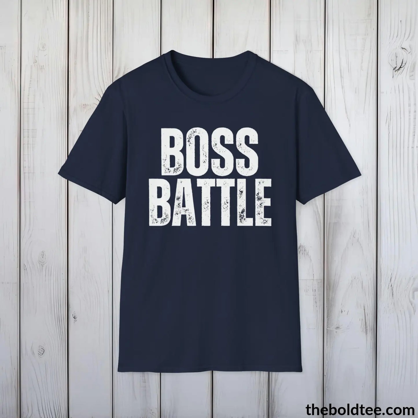 BOSS BATTLE Gamer Tee - Sustainable & Soft Cotton Crewneck Unisex T-Shirt - 9 Bold Colors