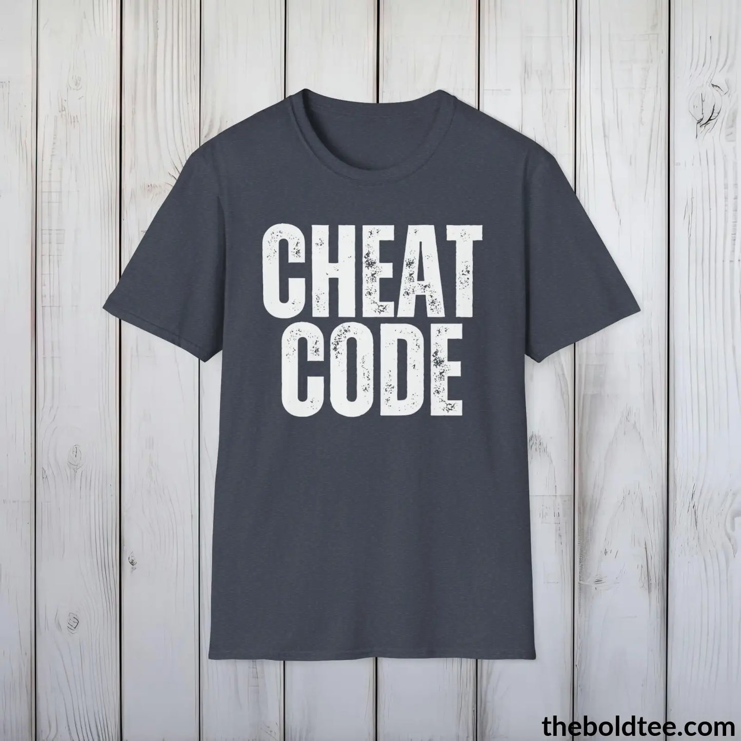 CHEAT CODE Gamer Tee - Sustainable & Soft Cotton Crewneck Unisex T-Shirt - 9 Bold Colors