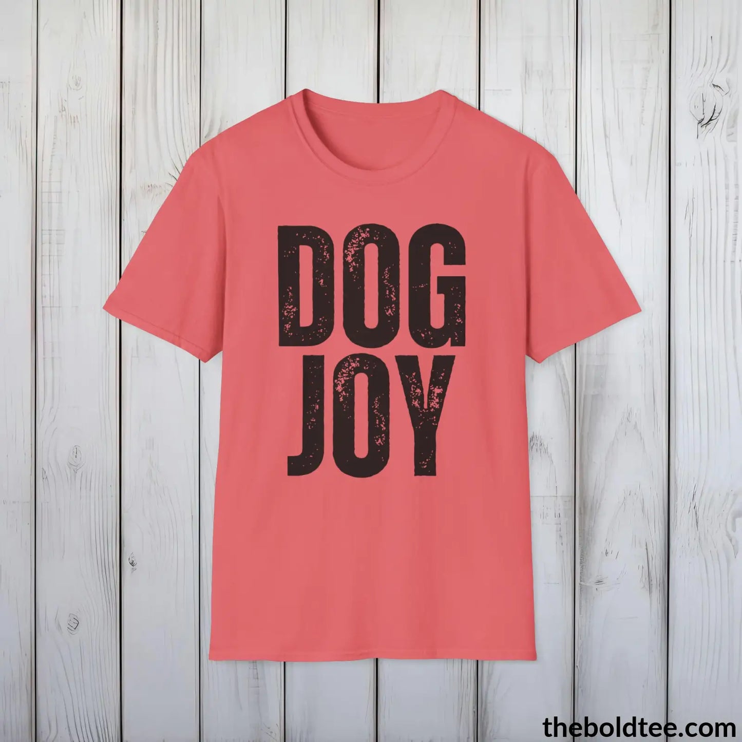 DOG JOY Tee - Sustainable & Soft Cotton Crewneck Unisex T-Shirt - 9 Bold Colors