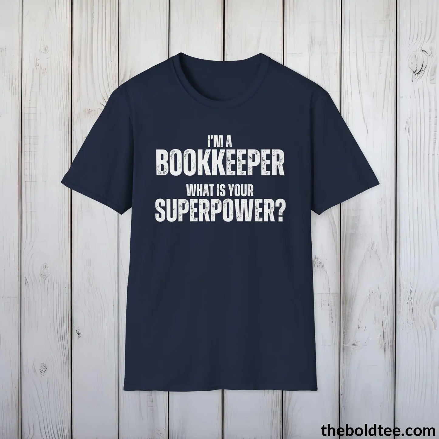 BOOKKEEPER Superpower Tee - Casual, Sustainable & Soft Cotton Crewneck Unisex T-Shirt - in 9 Bold Colors