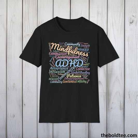 ADHD Awareness & Support T-Shirt - Acceptance and Understanding Unisex Tee - Mindful ADHD Community Support Tee Gift - 8 Trendy Colors