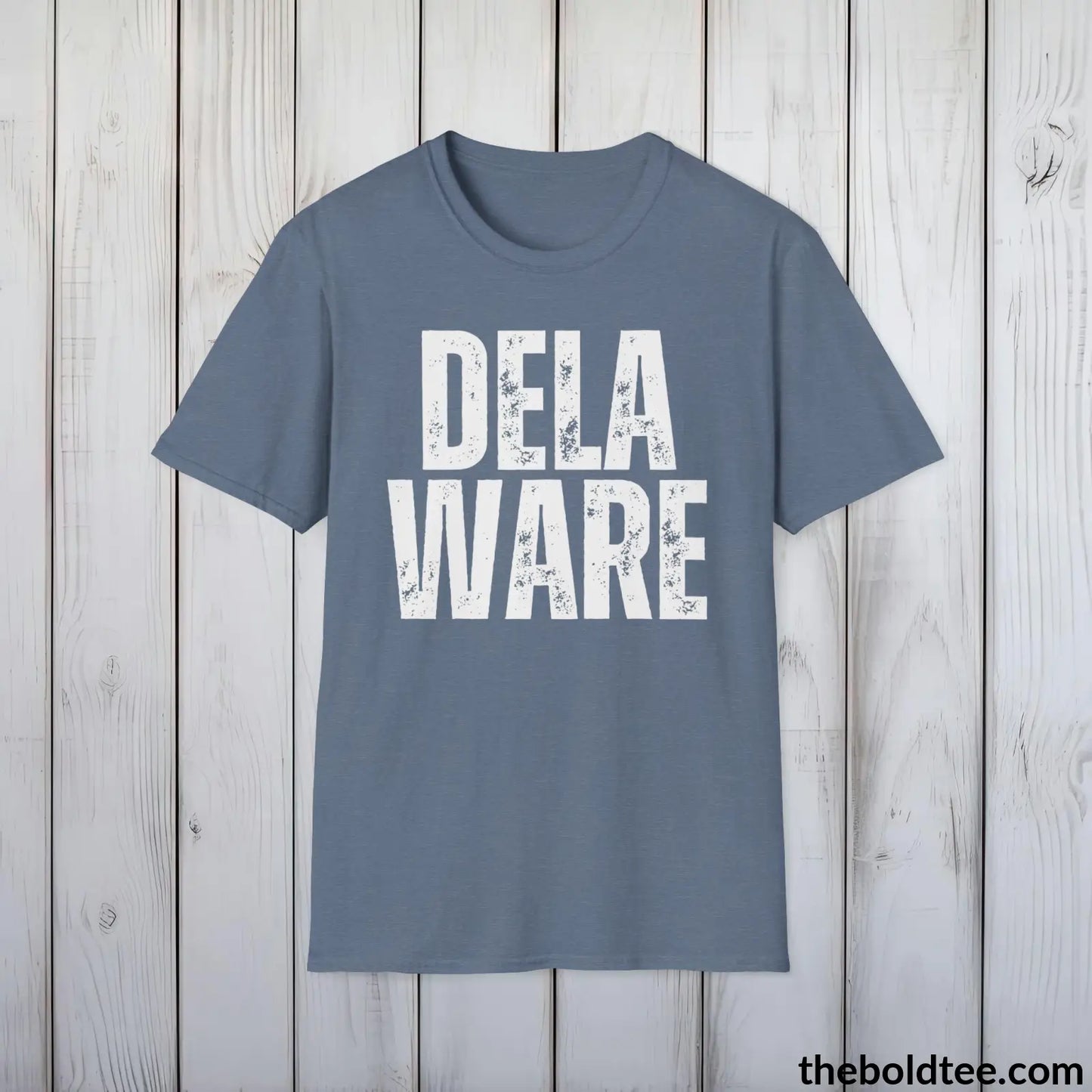 DELAWARE Tee - Casual, Sustainable & Soft Cotton Crewneck Unisex T-Shirt - 9 Bold Colors