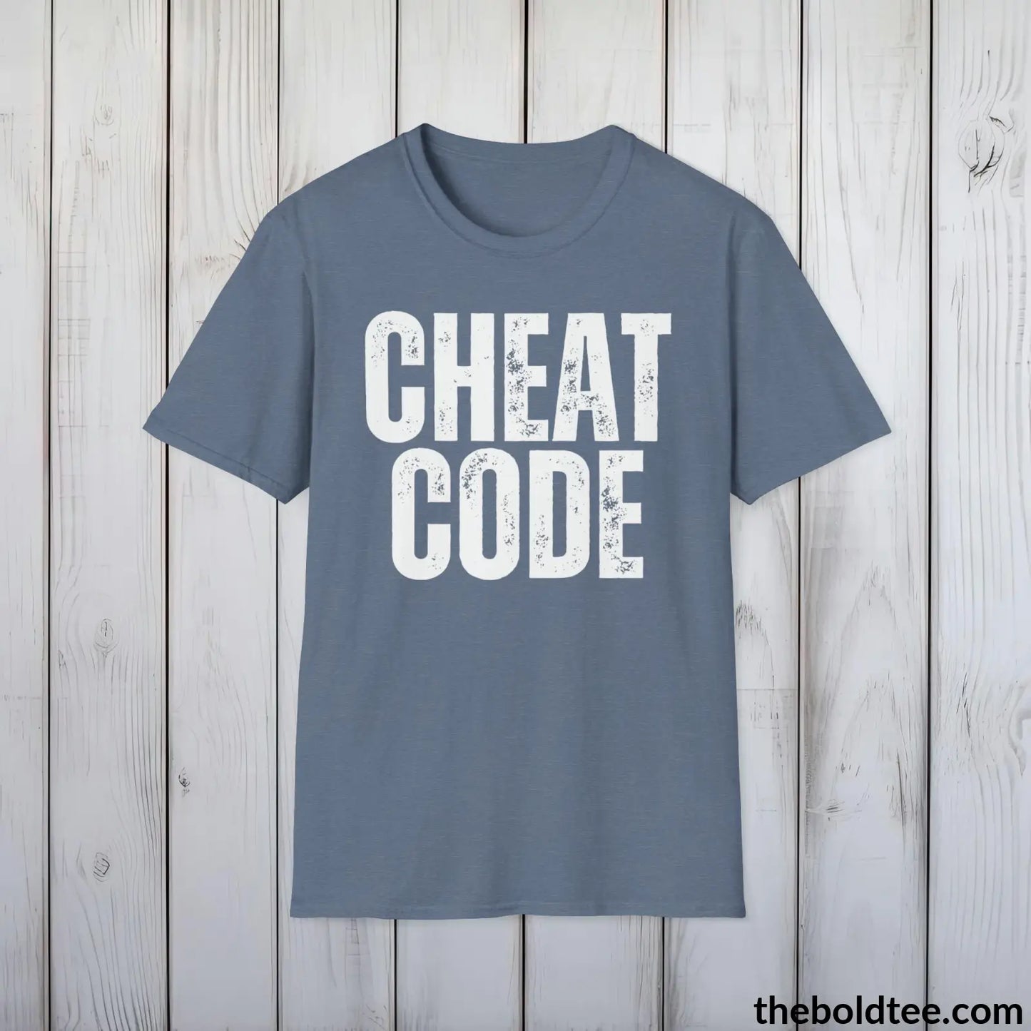 CHEAT CODE Gamer Tee - Sustainable & Soft Cotton Crewneck Unisex T-Shirt - 9 Bold Colors