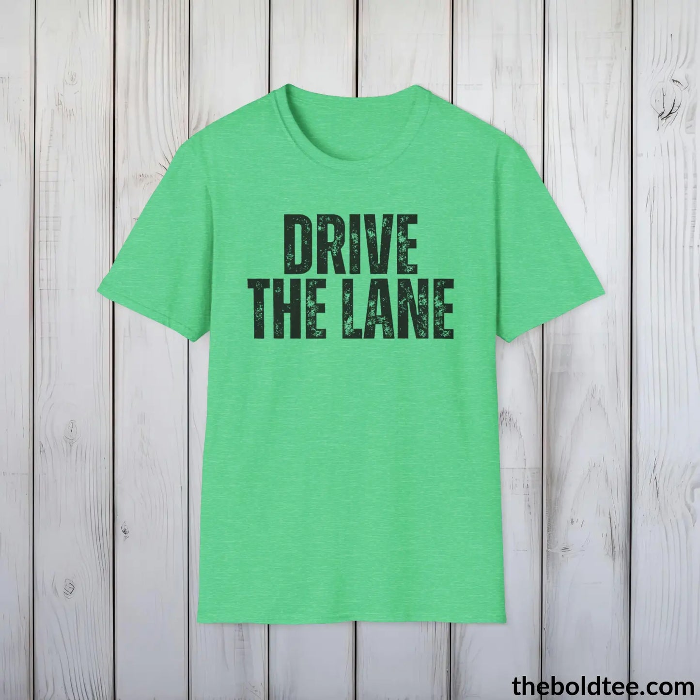 DRIVE THE LANE Basketball Tee - Sustainable & Soft Cotton Crewneck Unisex T-Shirt - 9 Bold Colors