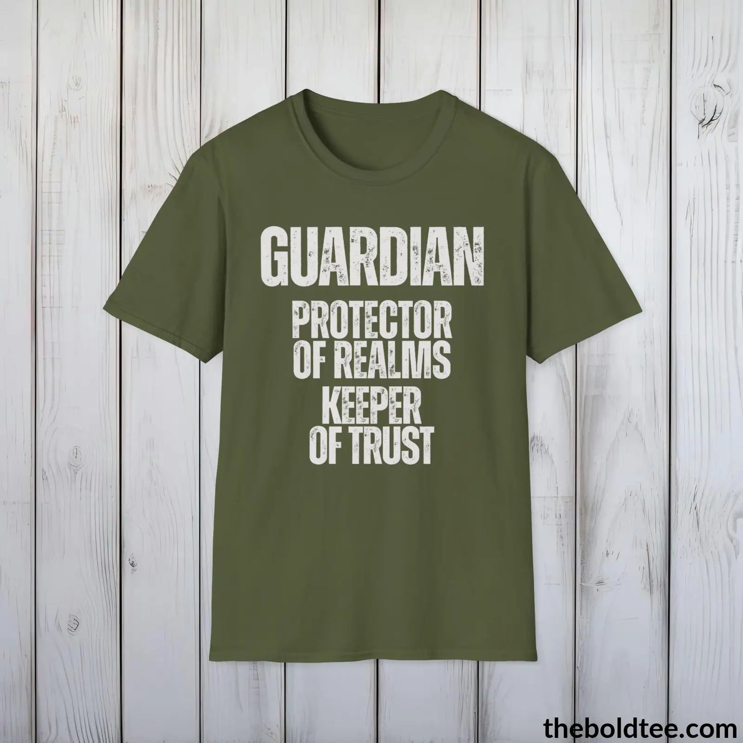 Guardian - Protector of Realms, Keeper of Trust - Bold, Inspirational Cotton T-Shirt - Thoughtful Gift for Friends and Family - 9 Colors Available