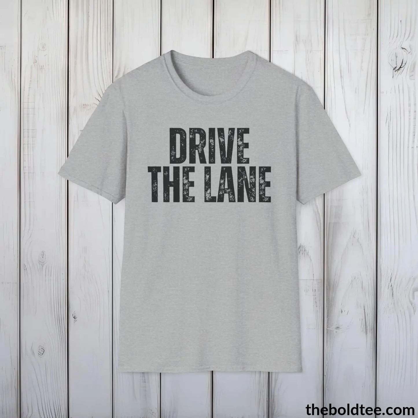 DRIVE THE LANE Basketball Tee - Sustainable & Soft Cotton Crewneck Unisex T-Shirt - 9 Bold Colors