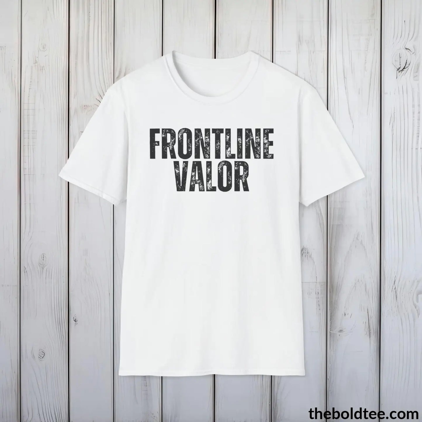 FRONTLINE VALOR Military Tee - Strong & Versatile Cotton Crewneck T-Shirt - 9 Bold Colors