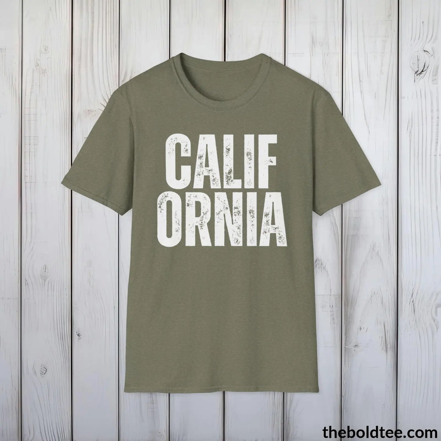 CALIFORNIA Tee - Casual, Sustainable & Soft Cotton Crewneck Unisex T-Shirt - 9 Bold Colors