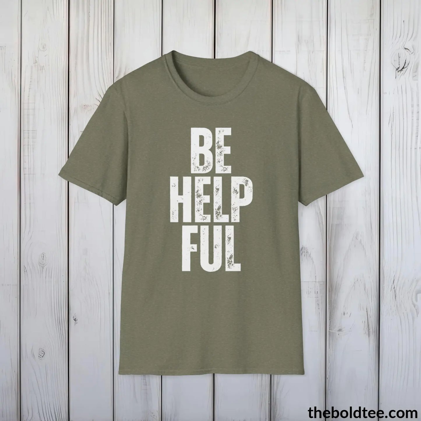 BE HELPFUL Tee - Casual, Sustainable & Soft Cotton Crewneck Unisex T-Shirt - 9 Bold Colors