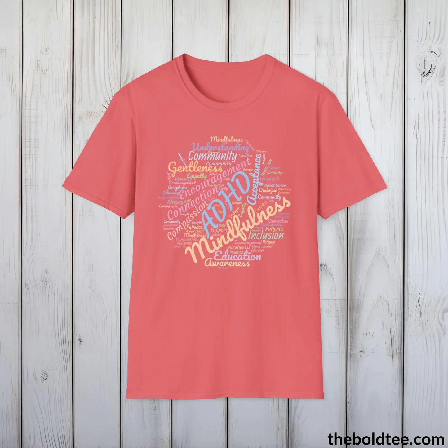 ADHD Awareness & Support T-Shirt - Acceptance and Understanding Unisex Tee - Mindful ADHD Community Support Tee Gift - 8 Trendy Colors