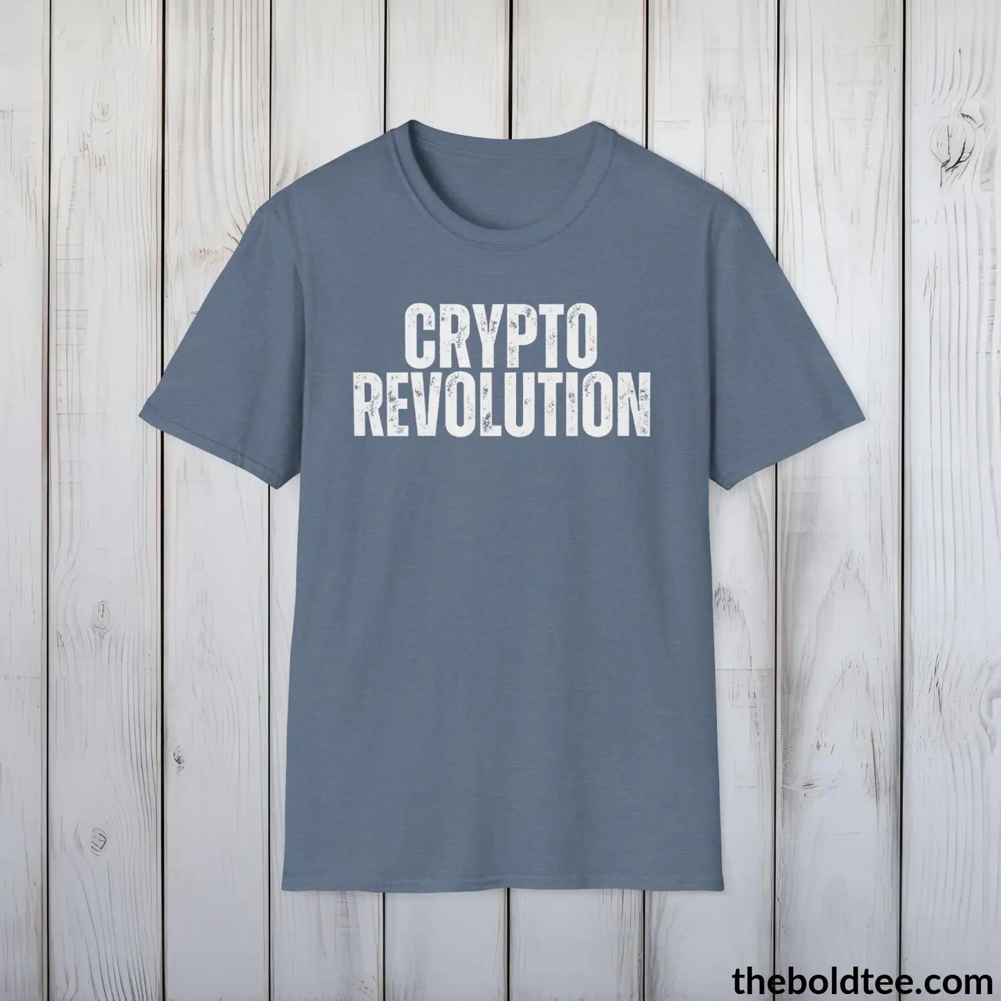 CRYPTO REVOLUTION Cryptocurrency Tee - Sustainable & Soft Cotton Crewneck Unisex T-Shirt - 9 Bold Colors