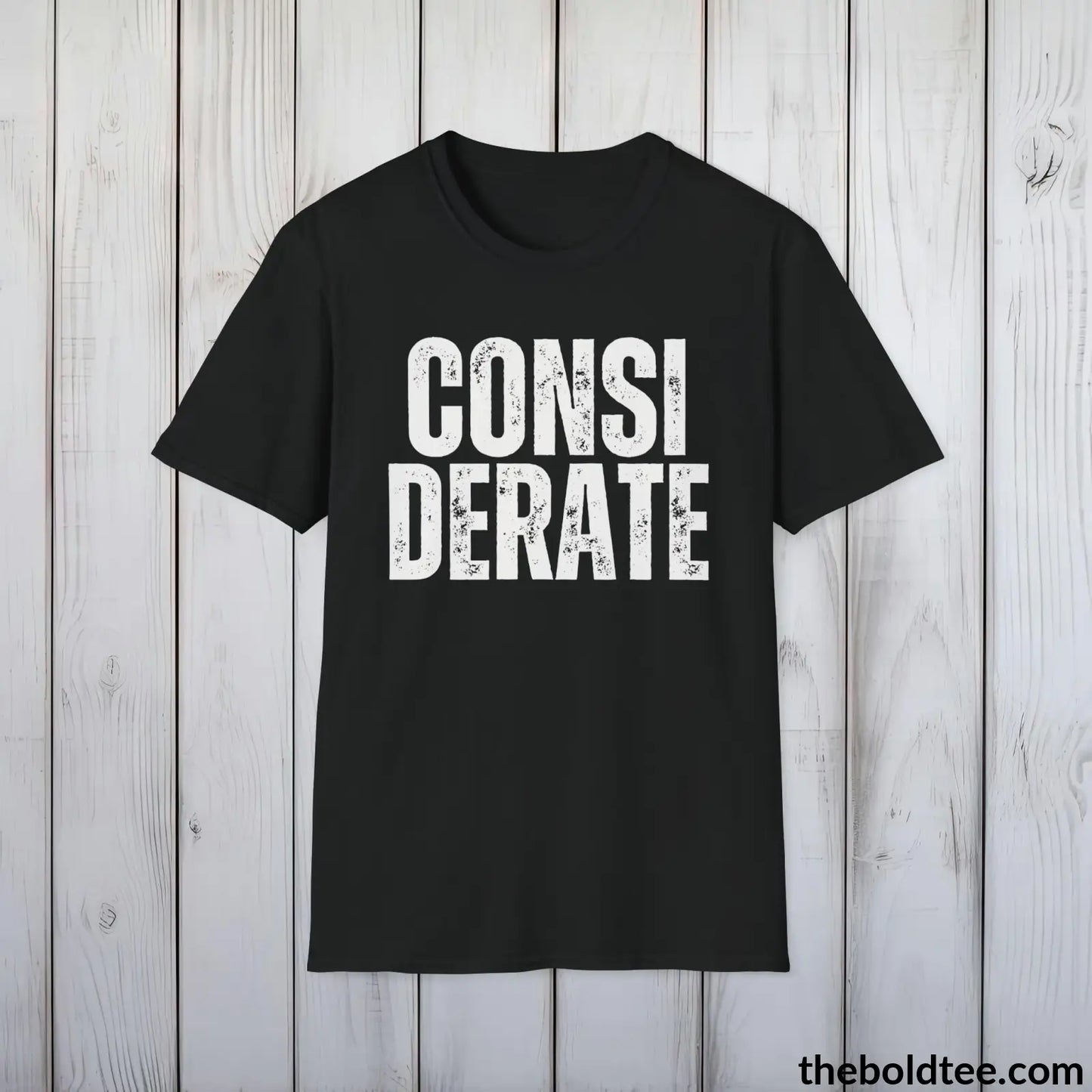 CONSIDERATE Tee - Casual, Sustainable & Soft Cotton Crewneck Unisex T-Shirt - 9 Bold Colors