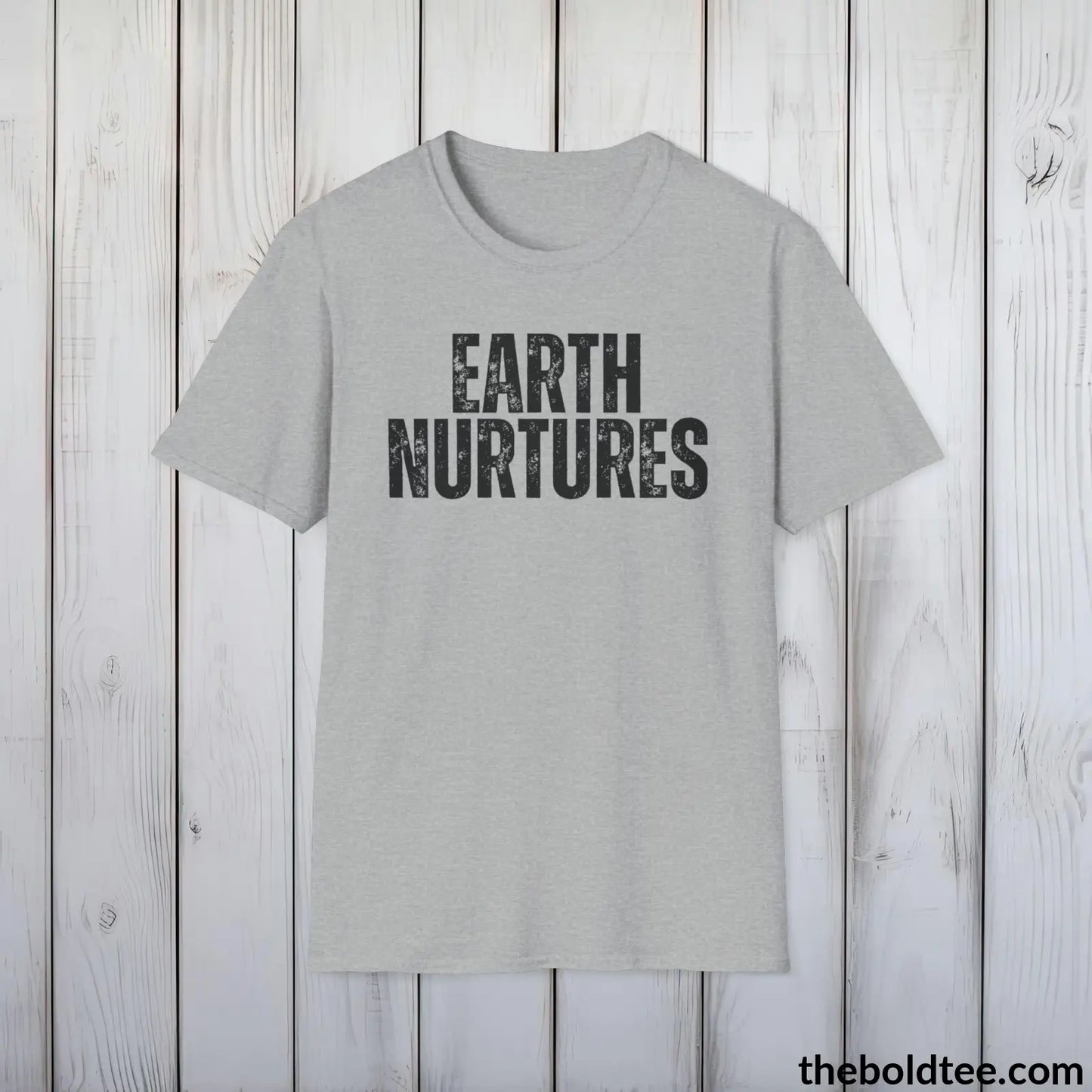 EARTH NURTURES Gardening Tee - Soft & Strong Cotton Crewneck Unisex T-Shirt - 8 Trendy Colors