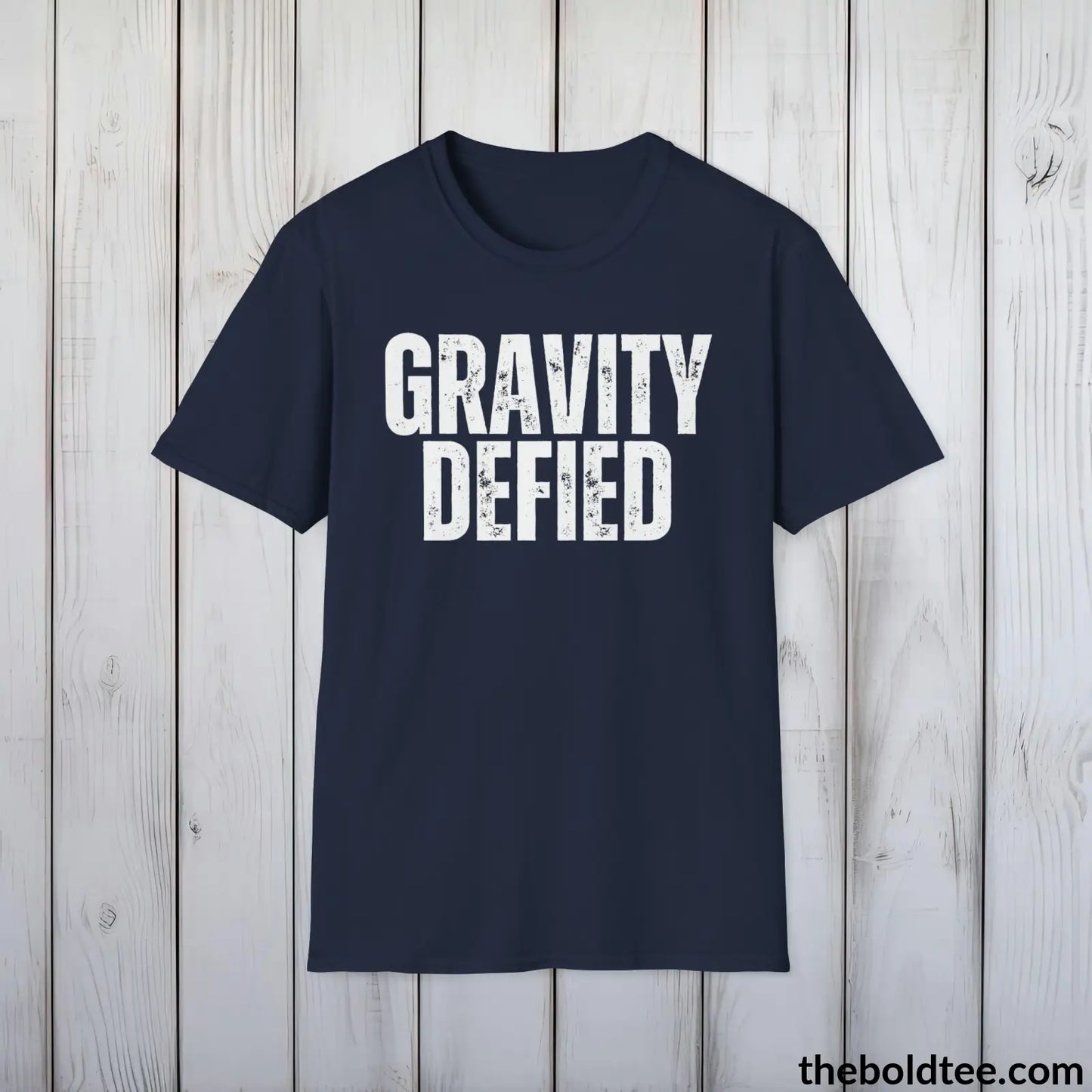 GRAVITY DEFIED Space Tee - Casual, Sustainable & Soft Cotton Crewneck Unisex T-Shirt - 9 Bold Colors