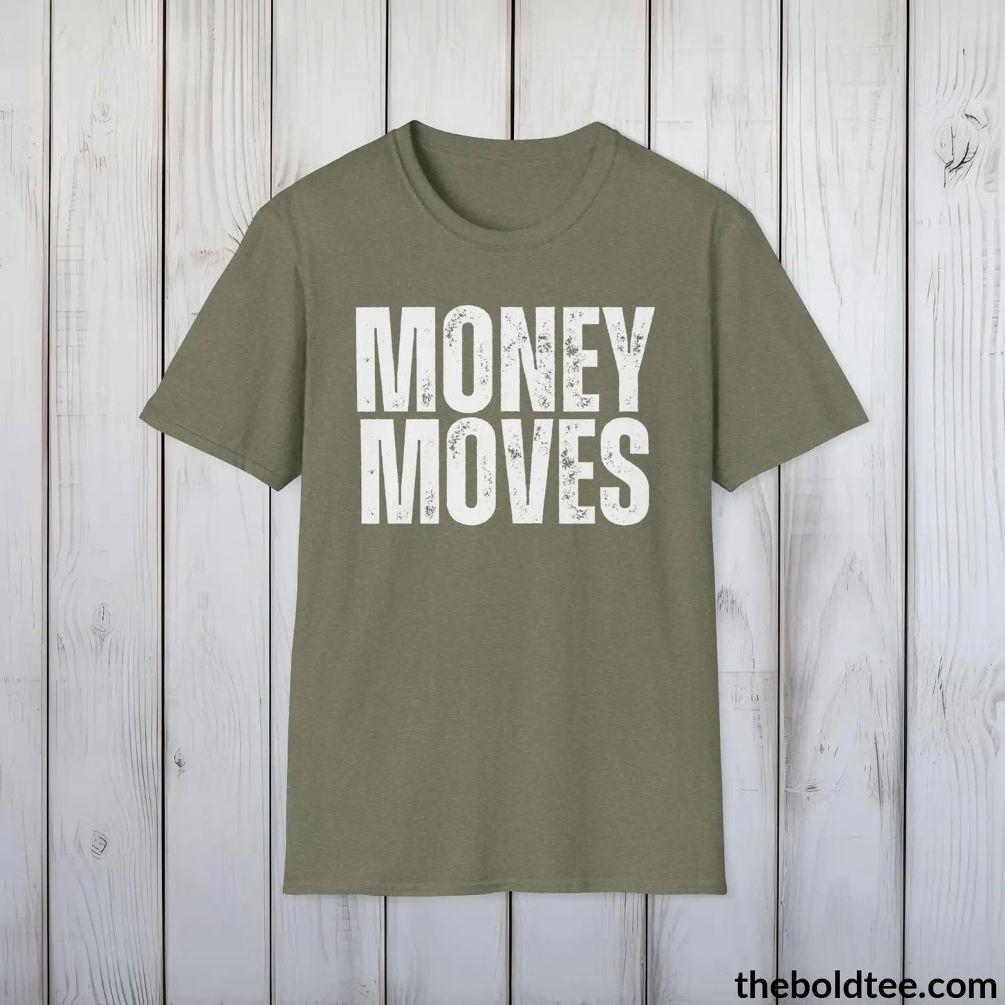 Bold MONEY MOVES Tee - Premium Cotton Crewneck Unisex T-Shirt - 9 Bold Colors