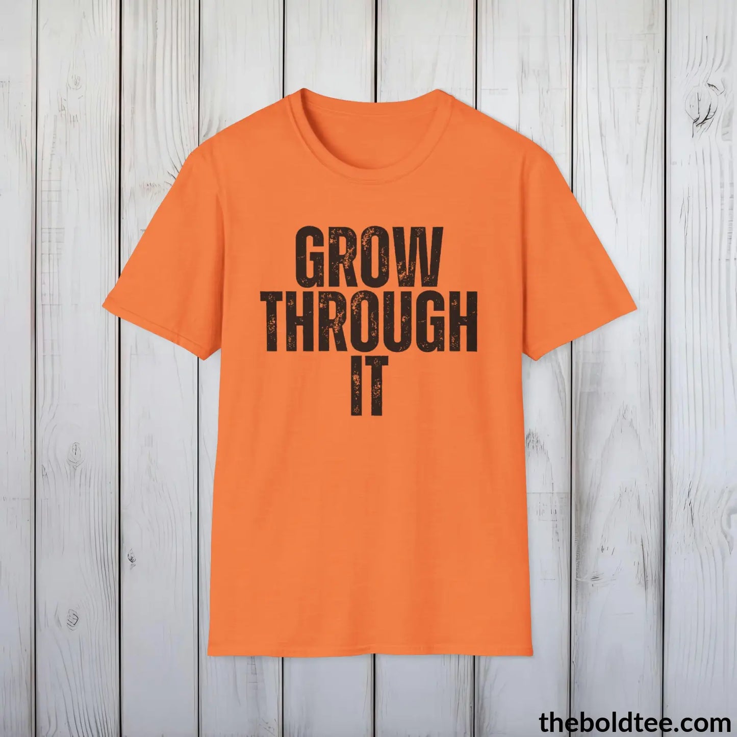 GROW THROUGH IT Mental Health Awareness Tee - Soft Cotton Crewneck Unisex T-Shirt - 8 Trendy Colors