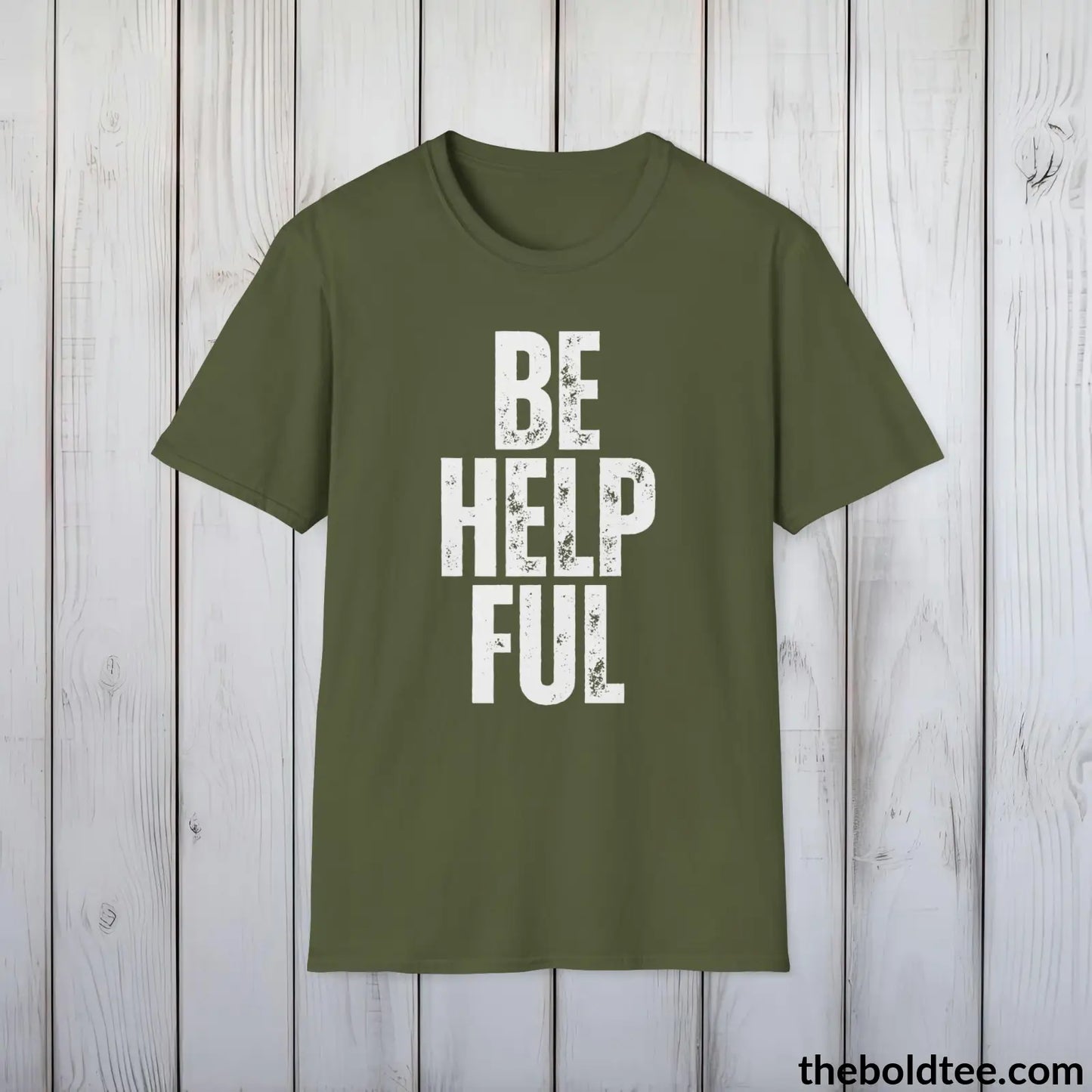 BE HELPFUL Tee - Casual, Sustainable & Soft Cotton Crewneck Unisex T-Shirt - 9 Bold Colors