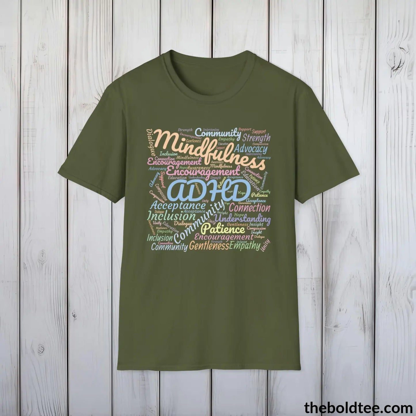 ADHD Awareness & Support T-Shirt - Acceptance and Understanding Unisex Tee - Mindful ADHD Community Support Tee Gift - 8 Trendy Colors