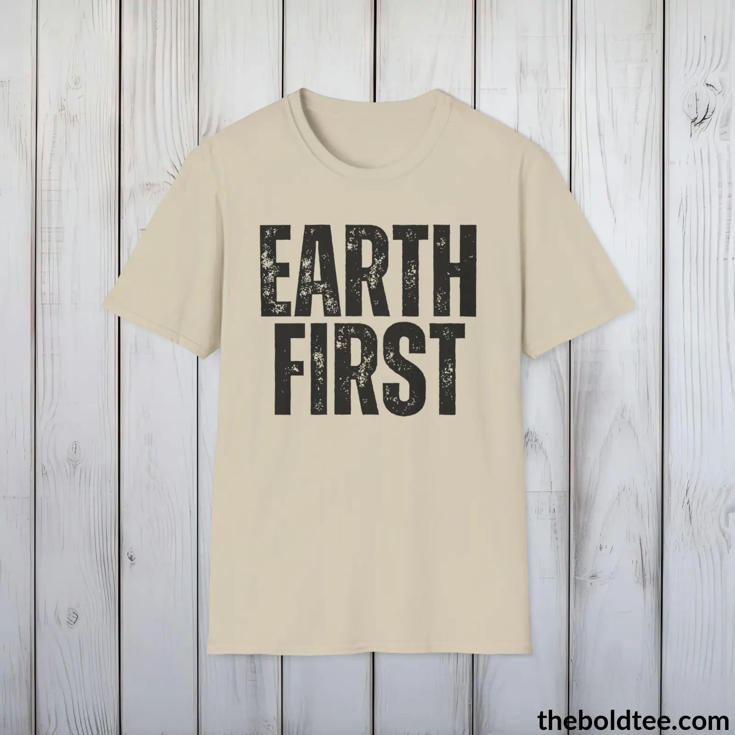 EARTH FIRTS Tee - Casual, Sustainable & Soft Cotton Crewneck Unisex T-Shirt - 9 Bold Colors