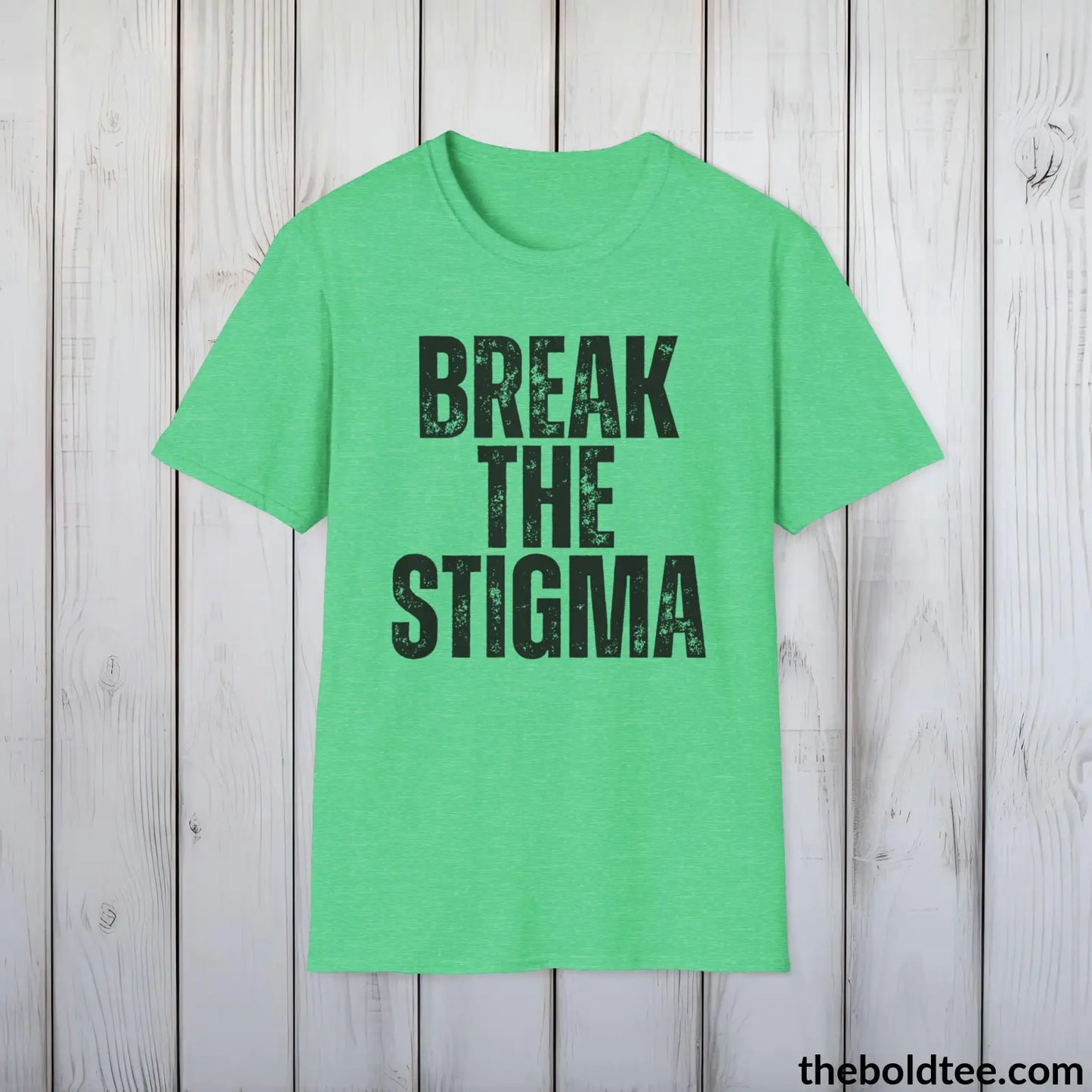 BREAK THE STIGMA Mental Health Awareness Tee - Soft Cotton Crewneck Unisex T-Shirt - 8 Trendy Colors