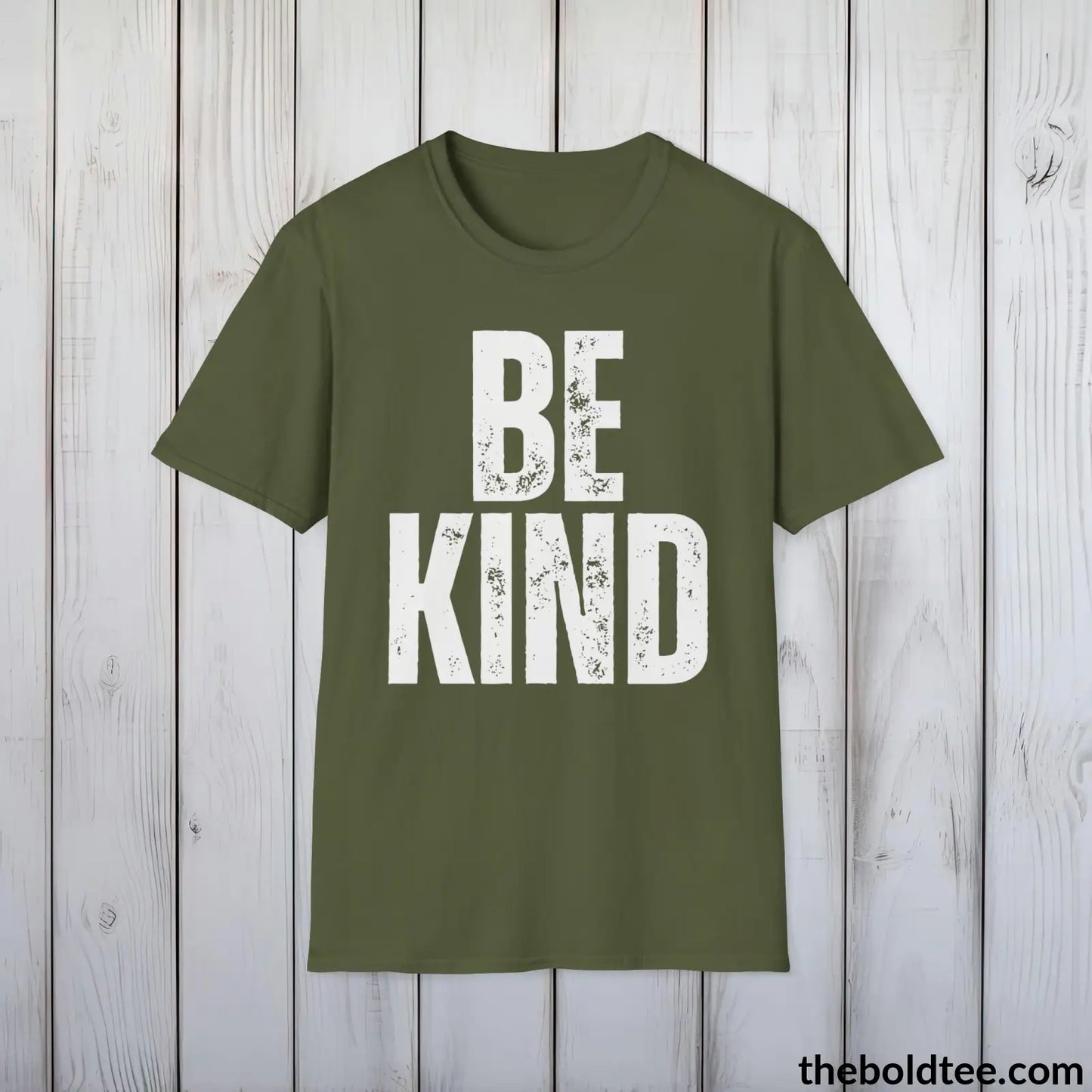 BE KIND Tee - Casual, Sustainable & Soft Cotton Crewneck Unisex T-Shirt - 9 Bold Colors