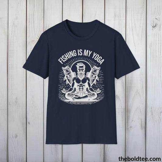 Fishing is my Yoga T-Shirt - Fishing Gift For Fishermen - Premium Fishing Graphic Tee - Sport Fishing T-Shirt - 9 Colors Available