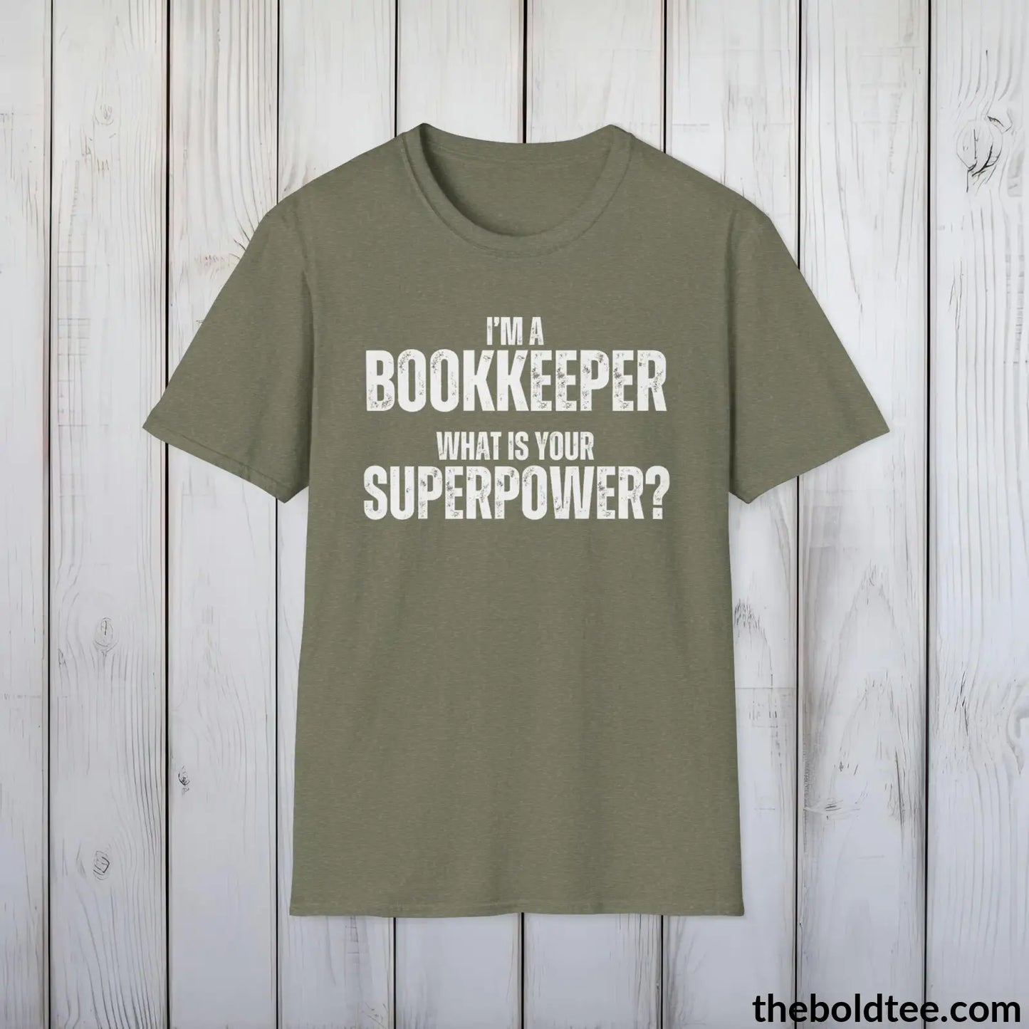 BOOKKEEPER Superpower Tee - Casual, Sustainable & Soft Cotton Crewneck Unisex T-Shirt - in 9 Bold Colors