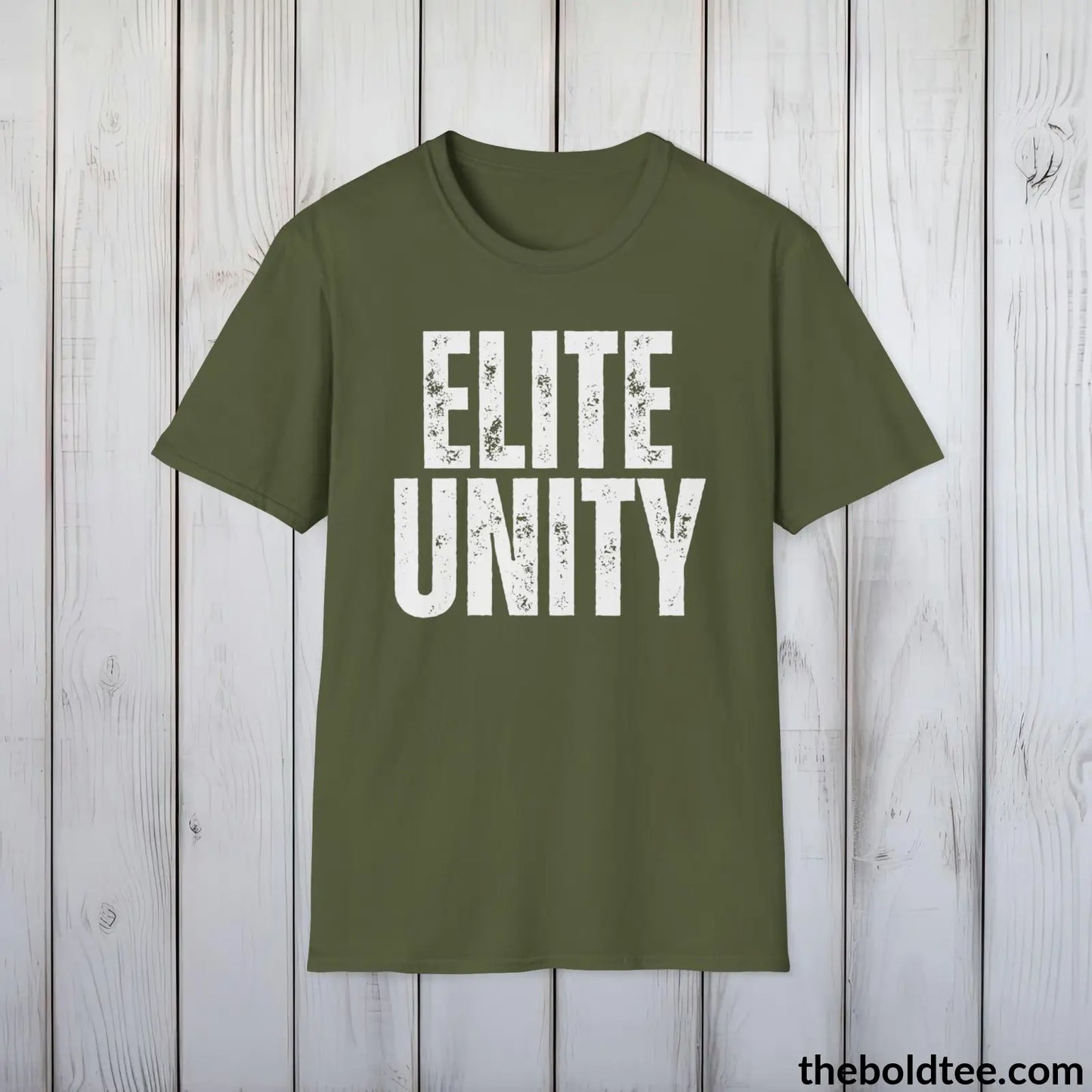 ELITE UNITY Military Tee - Strong & Versatile Cotton Crewneck T-Shirt - 9 Bold Colors