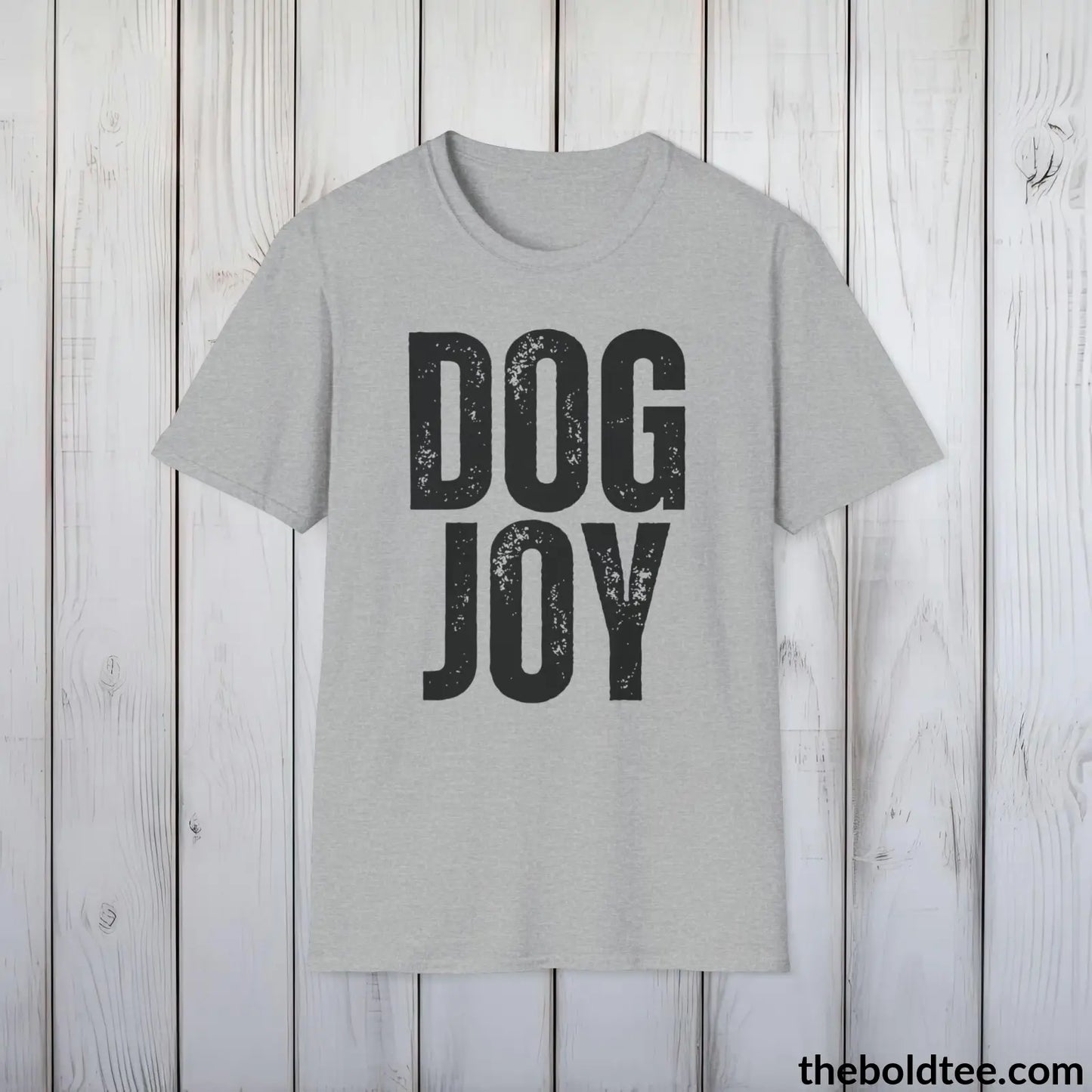 DOG JOY Tee - Sustainable & Soft Cotton Crewneck Unisex T-Shirt - 9 Bold Colors